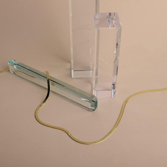 ⚡Snake Chain Herringbone Necklace For Women Gold Filled 14K Gold Silver Plated - Picture 4 of 7